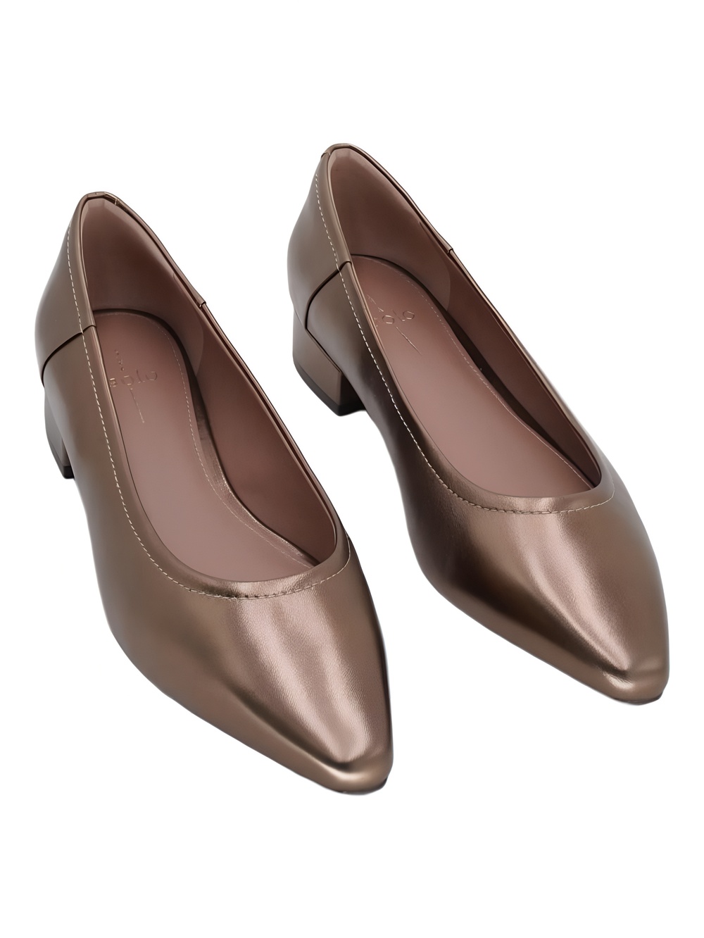 Linea Paolo Becky Square Toe Kitten Heel Bronze Size 9.5M